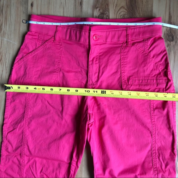 NEW LEE Capri Pants Hibiscus Pink Relaxed Fit Middleton Knit Waist Size 10 NWOT - Picture 7 of 15